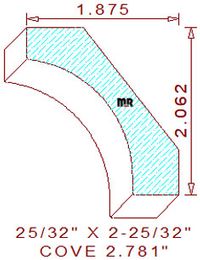 Cove Moulding 2-25/32" Cove Moulding 2-25/32"