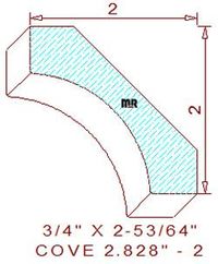Cove Moulding 2-53/64" - 2 Cove Moulding 2-53/64" - 2