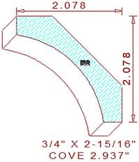 Cove Moulding 2-15/16" Cove Moulding 2-15/16"