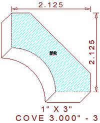 Cove Mould 3" - 3 Cove Mould 3" - 3