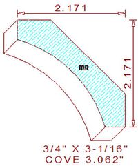Cove Moulding 3-1/16" Cove Moulding 3-1/16"
