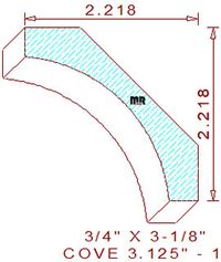 Cove Moulding 3-1/8" - 1 Cove Moulding 3-1/8" - 1