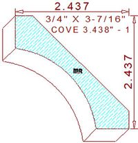 Cove Moulding 3-7/16" - 1 Cove Moulding 3-7/16" - 1