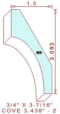 Cove Moulding 3-7/16" - 2 Cove Moulding 3-7/16" - 2