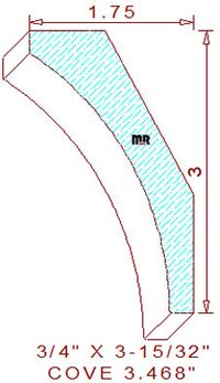 Cove Moulding 3-15/32" Cove Moulding 3-15/32"
