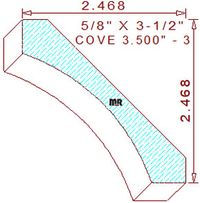 Cove Moulding 3-1/2" - 3 Cove Moulding 3-1/2" - 3