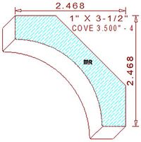 Cove Moulding 3-1/2" - 4 Cove Moulding 3-1/2" - 4