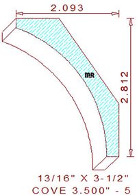 Cove Moulding 3-1/2" - 5 Cove Moulding 3-1/2" - 5