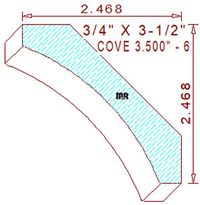 Cove Moulding 3-1/2" - 6 Cove Moulding 3-1/2" - 6