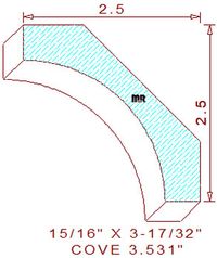 Cove Moulding 3-17/32" Cove Moulding 3-17/32"