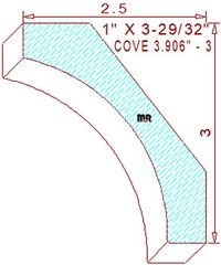 Cove Moulding 3-29/32" - 3 Cove Moulding 3-29/32" - 3