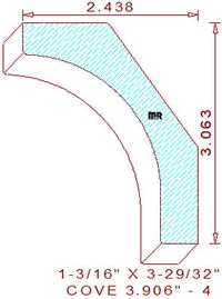 Cove Moulding 3-29/32" - 4 Cove Moulding 3-29/32" - 4