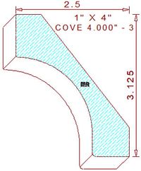 Cove Moulding 4" - 3 Cove Moulding 4" - 3