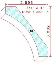Cove Moulding 4" - 6 Cove Moulding 4" - 6