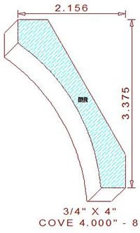 Cove Moulding 4" - 8 Cove Moulding 4" - 8
