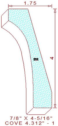 Cove Moulding 4-5/16" - 1 Cove Moulding 4-5/16" - 1