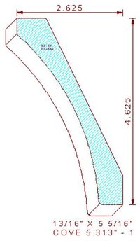 Cove Moulding 5-5/16" - 1 Cove Moulding 5-5/16" - 1