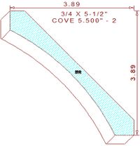 Cove Mould 5-1/2" - 2 Cove Mould 5-1/2" - 2