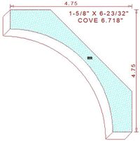 Cove Moulding 6-23/32" Cove Moulding 6-23/32"