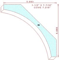 Cove Moulding 7-7/32" Cove Moulding 7-7/32"