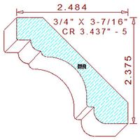 Crown 3-7/16" - 5 Crown 3-7/16" - 5