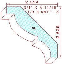 Crown 3-11/16" - 3 Crown 3-11/16" - 3