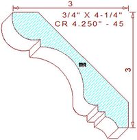 Crown Mould 4-1/4" - 45
