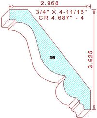 Crown 4-11/16" - 4 Crown 4-11/16" - 4