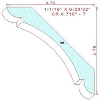 Crown Moulding 6-23/32" - 7