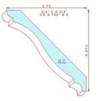 Crown Mould 6-3/4" - 5 Crown Mould 6-3/4" - 5