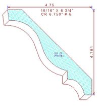 Crown Mould 6-3/4" - 6 Crown Mould 6-3/4" - 6