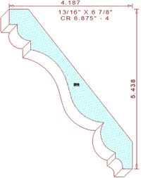 Crown Moulding 6-7/8" - 4 Crown Moulding 6-7/8" - 4