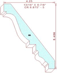 Crown Moulding 6-7/8" - 5 Crown Moulding 6-7/8" - 5
