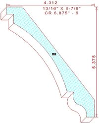 Crown Moulding 6-7/8" - 6 Crown Moulding 6-7/8" - 6