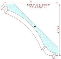 Crown Moulding 6-29/32" - 1 Crown Moulding 6-29/32" - 1