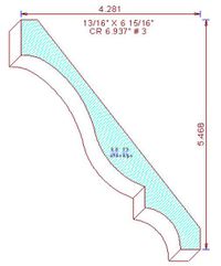 Crown Moulding 6-15/16" - 3 Crown Moulding 6-15/16" - 3