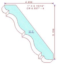 Crown Moulding 6-15/16" - 4 Crown Moulding 6-15/16" - 4