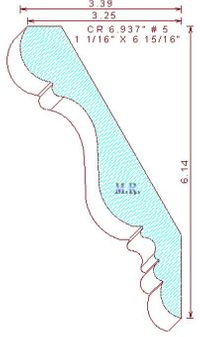 Crown Moulding 6-15/16" - 5 Crown Moulding 6-15/16" - 5