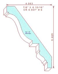 Crown Moulding 6-15/16" - 6 Crown Moulding 6-15/16" - 6