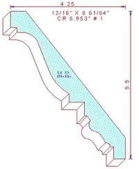 Crown Moulding 6-61/64" - 1 Crown Moulding 6-61/64" - 1