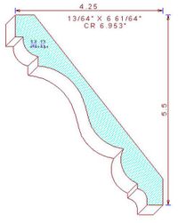 Crown Moulding 6-61/64" Crown Moulding 6-61/64"