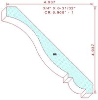 Crown Moulding 6-31/32" - 1 Crown Moulding 6-31/32" - 1
