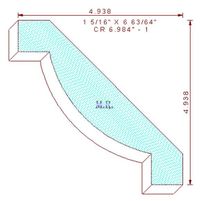 Crown Moulding 6-63/64" - 1 Crown Moulding 6-63/64" - 1