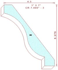 Crown Moulding 7" - 3 Crown Moulding 7" - 3