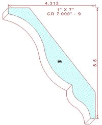 Crown Moulding 7" - 9 