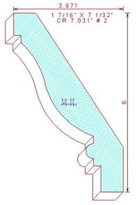 Crown Moulding 7-1/32" - 2 Crown Moulding 7-1/32" - 2
