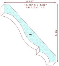 Crown Moulding 7-1/32" - 3 Crown Moulding 7-1/32" - 3