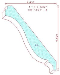 Crown Moulding 7-1/32" - 4 Crown Moulding 7-1/32" - 4