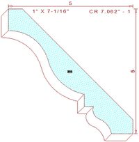 Crown Moulding 7-1/16" - 1 Crown Moulding 7-1/16" - 1