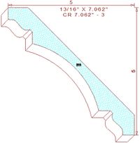 Crown Moulding 7-1/16" - 3 Crown Moulding 7-1/16" - 3